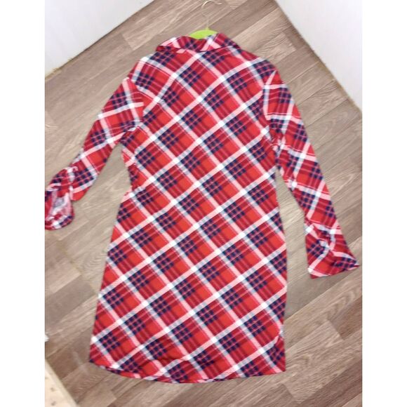 Kristin Nicole plaid, lightweight, button down nightgown. Size large - Picture 3 of 4